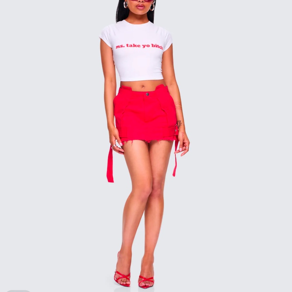 Finesse Red Mini Skirt
